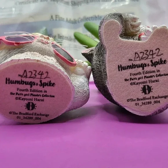 Bradford Exchange Humbugs & Spike Cat Planters Succulents - Picture 6 of 7